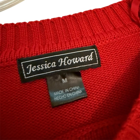 Red sweater dress by Jessica Howard size medium midi below the knee - Picture 11 of 12